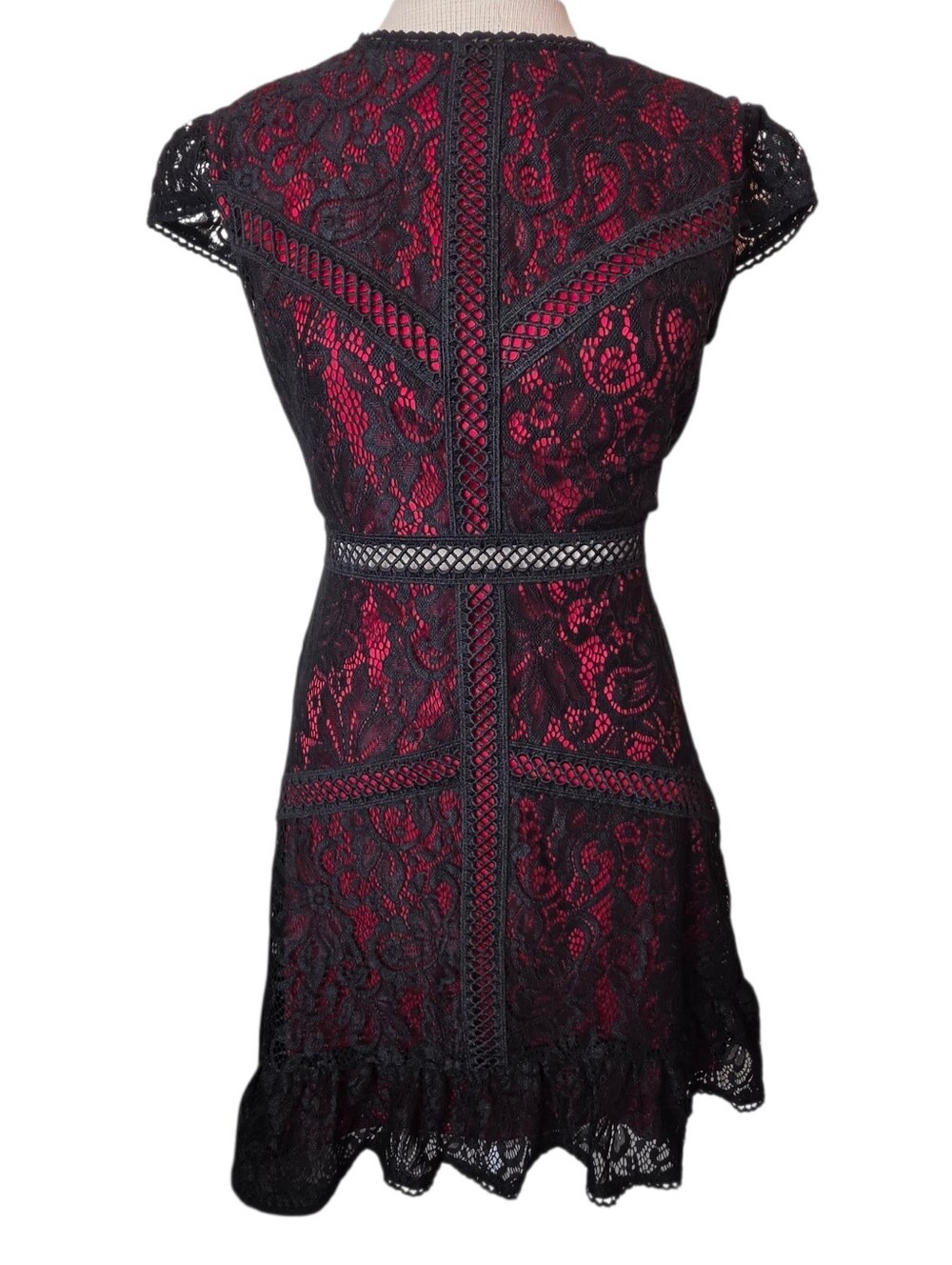 Snow White Black Lace Dress Size S Disney Red Underlay Whimsigoth Vampy Moody